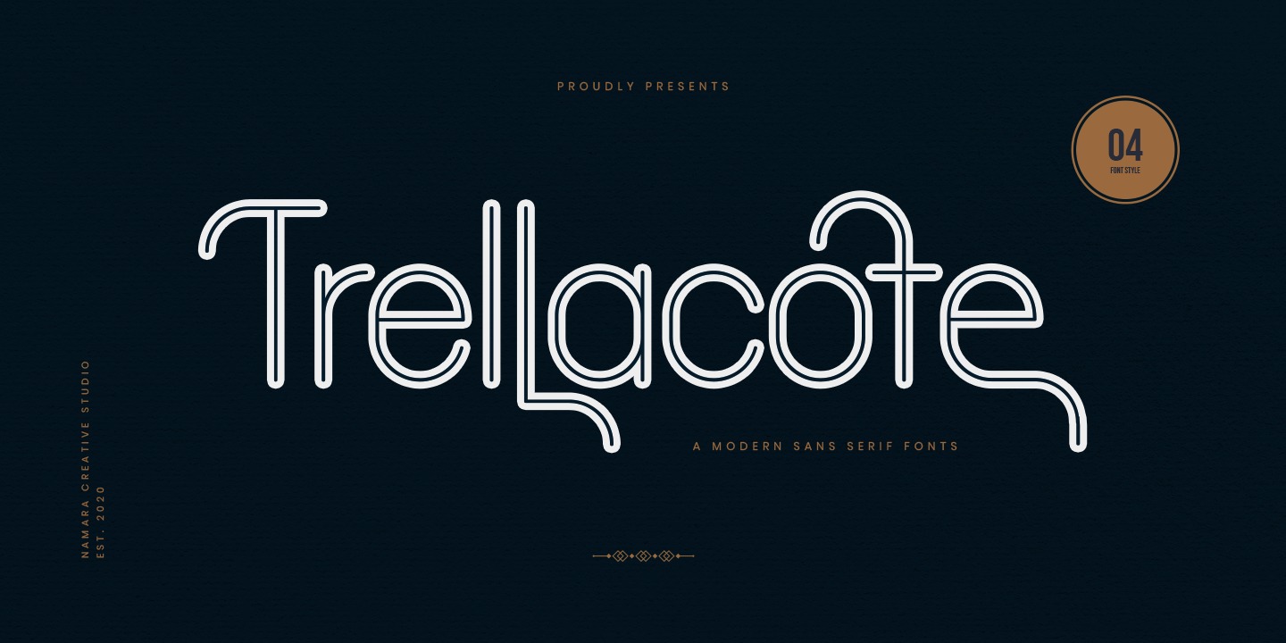 Beispiel einer Trellacote Regular-Schriftart